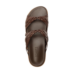 Tara Sporty Leather Sandal in Chestnut Brown