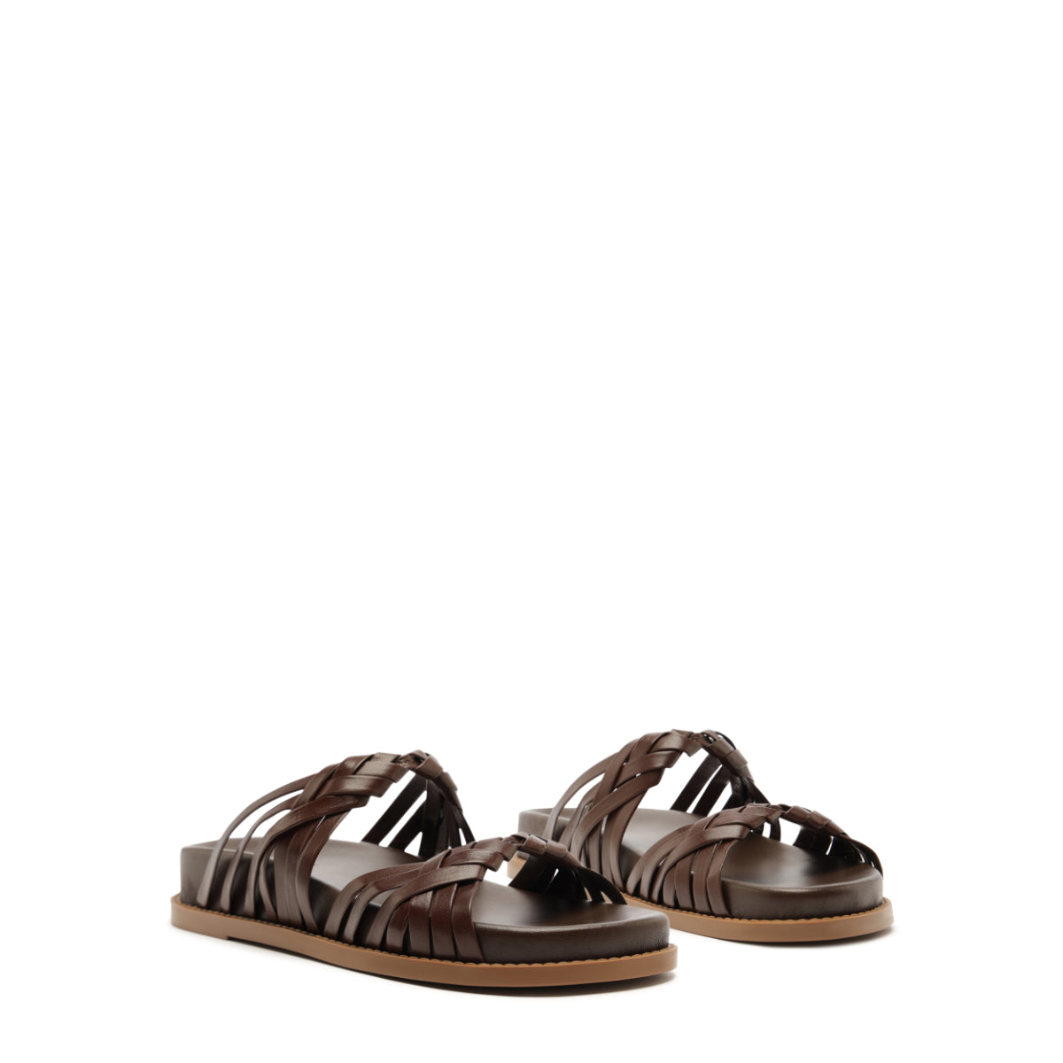 Tara Sporty Leather Sandal in Chestnut Brown