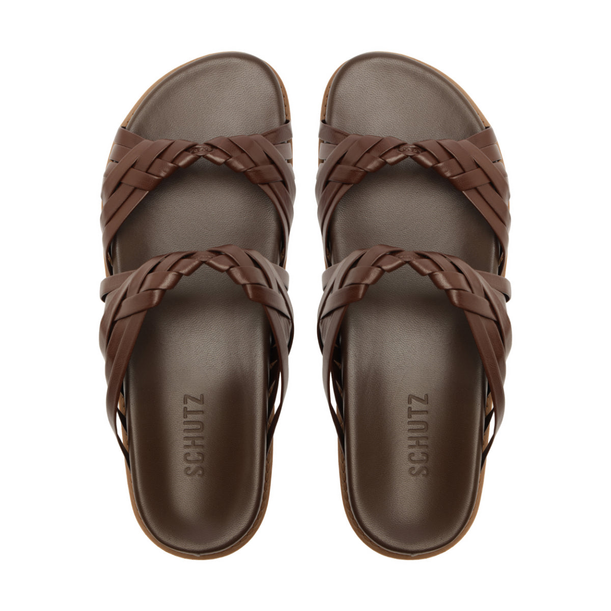 Tara Sporty Leather Sandal in Chestnut Brown