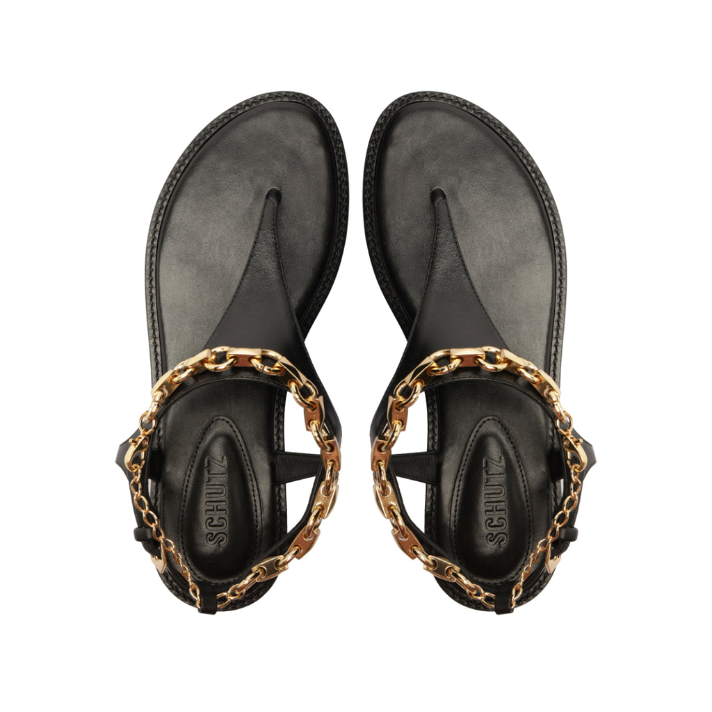 Lys Leather Sandal in Black