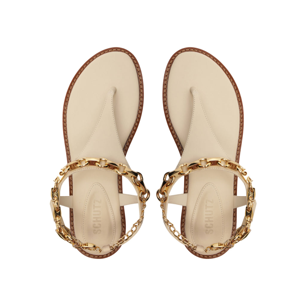 Lys Leather Sandal in Sugar White