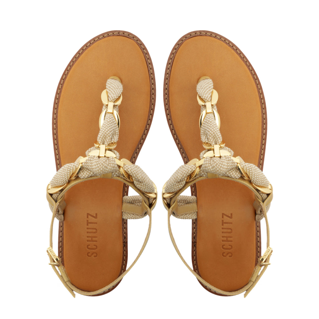 Camellia Sandal in Light Wood