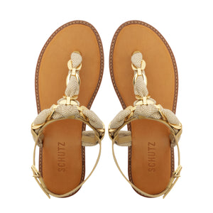 Camellia Sandal in Light Wood