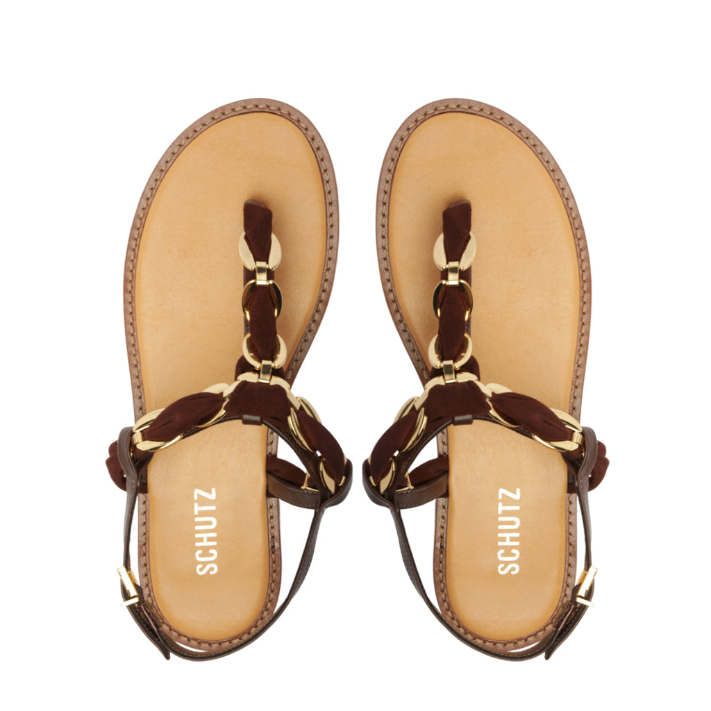 Camellia Sandal in Root Brown