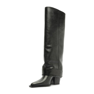 Parker Up Leather Boot in Black