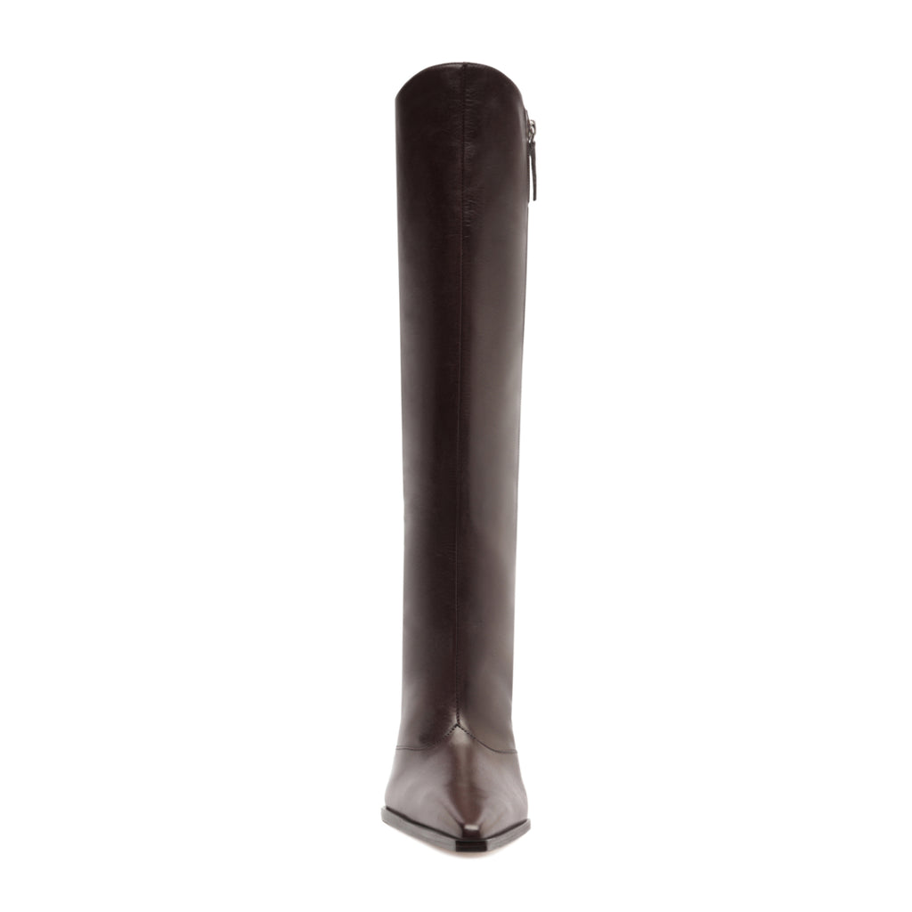 Raffaela Up Leather Boot in Dark Chocolate