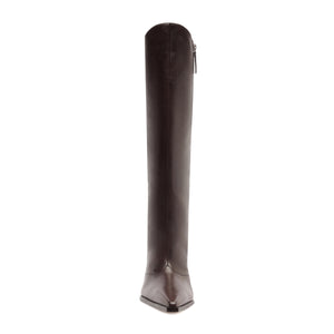 Raffaela Up Leather Boot in Dark Chocolate