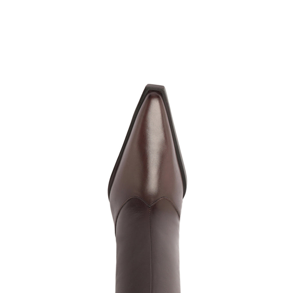 Raffaela Up Leather Boot in Dark Chocolate