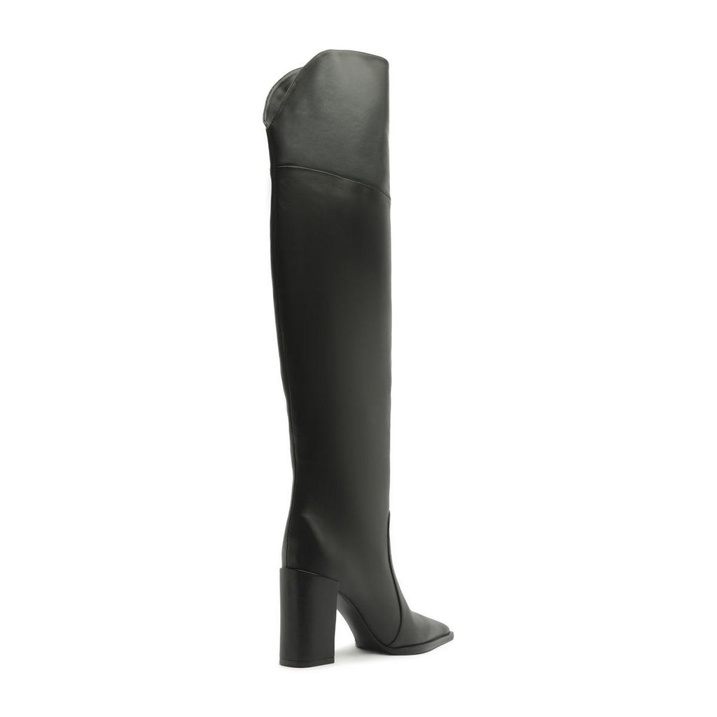 Raffaela Over The Knee Leather Boot in Black