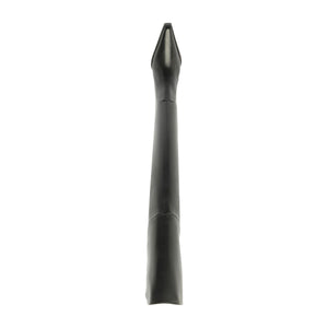 Front view of Raffaela over-the-knee leather boot in black showcasing its tall shaft against a white background