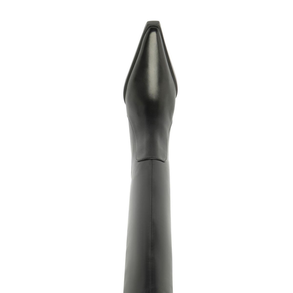 Raffaela Over The Knee Leather Boot in Black