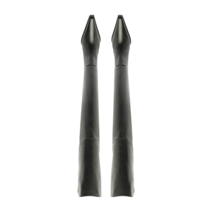 Front view of Raffaela over-the-knee leather boots in black showcasing tall shafts against a white background