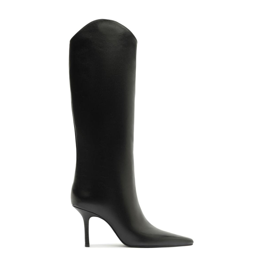 Mary Ellen Leather Boot in Black