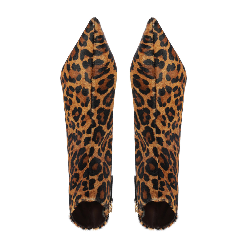 Mikki Mid Hair Calf Bootie in Leopard