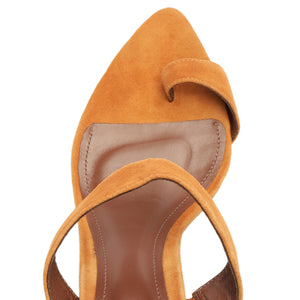 Melina Suede Sandal in Cuoio Brown