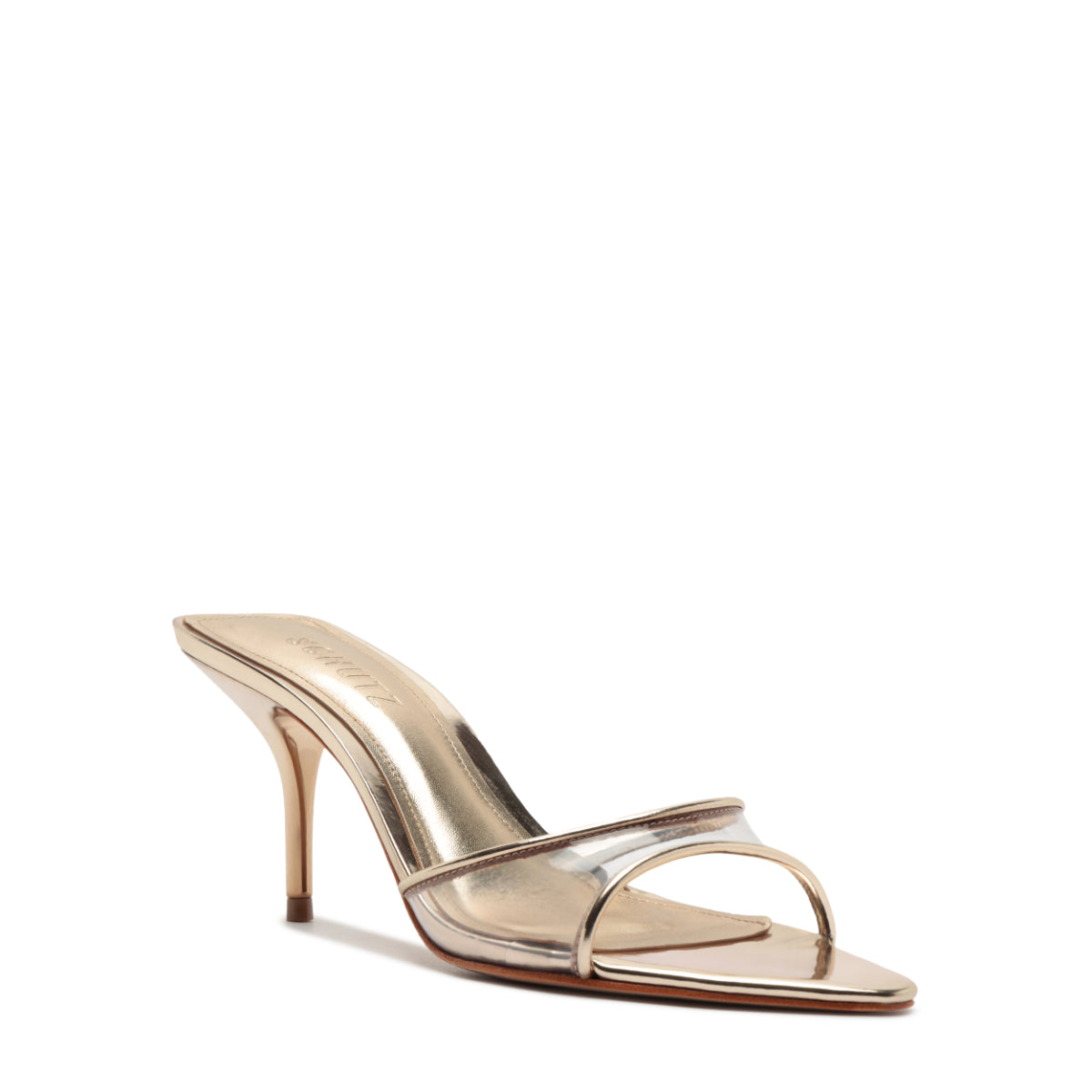 Elodie Vinyl Metallic Synthetic Sandal in Platinum