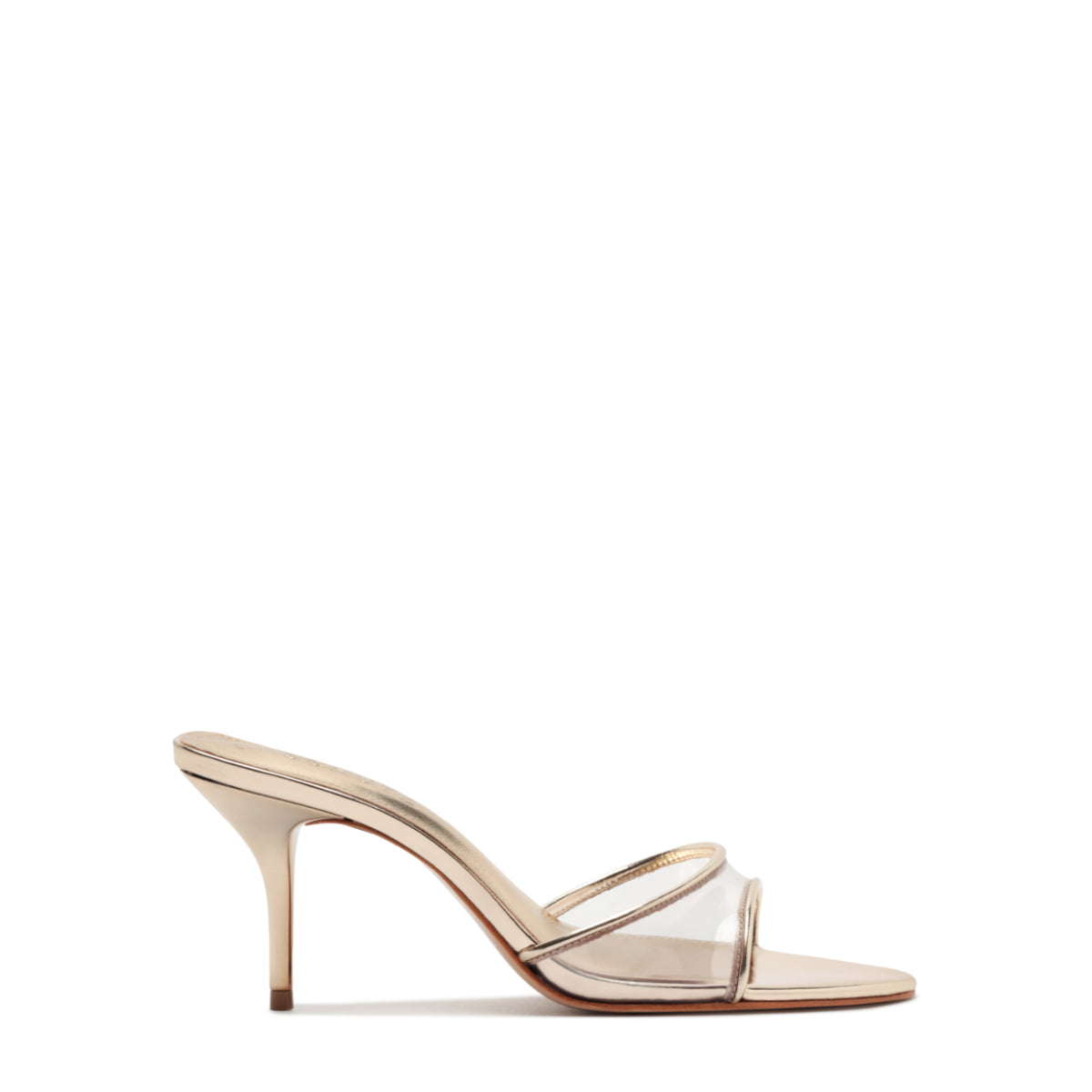 Elodie Vinyl Metallic Synthetic Sandal in Platinum