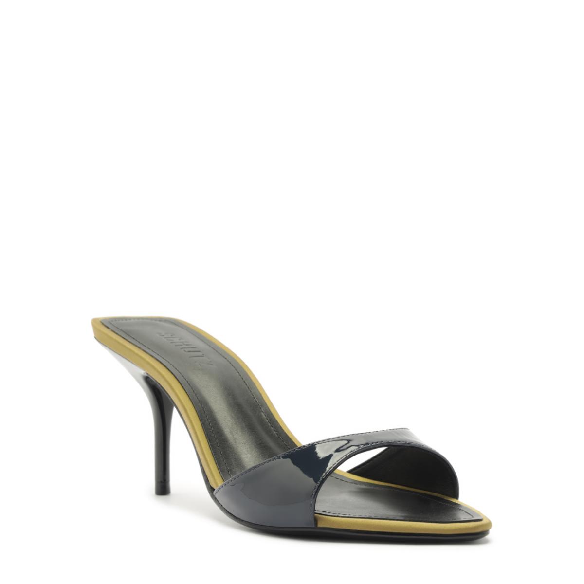 Elodie Patent Sandal in Oxford Blue