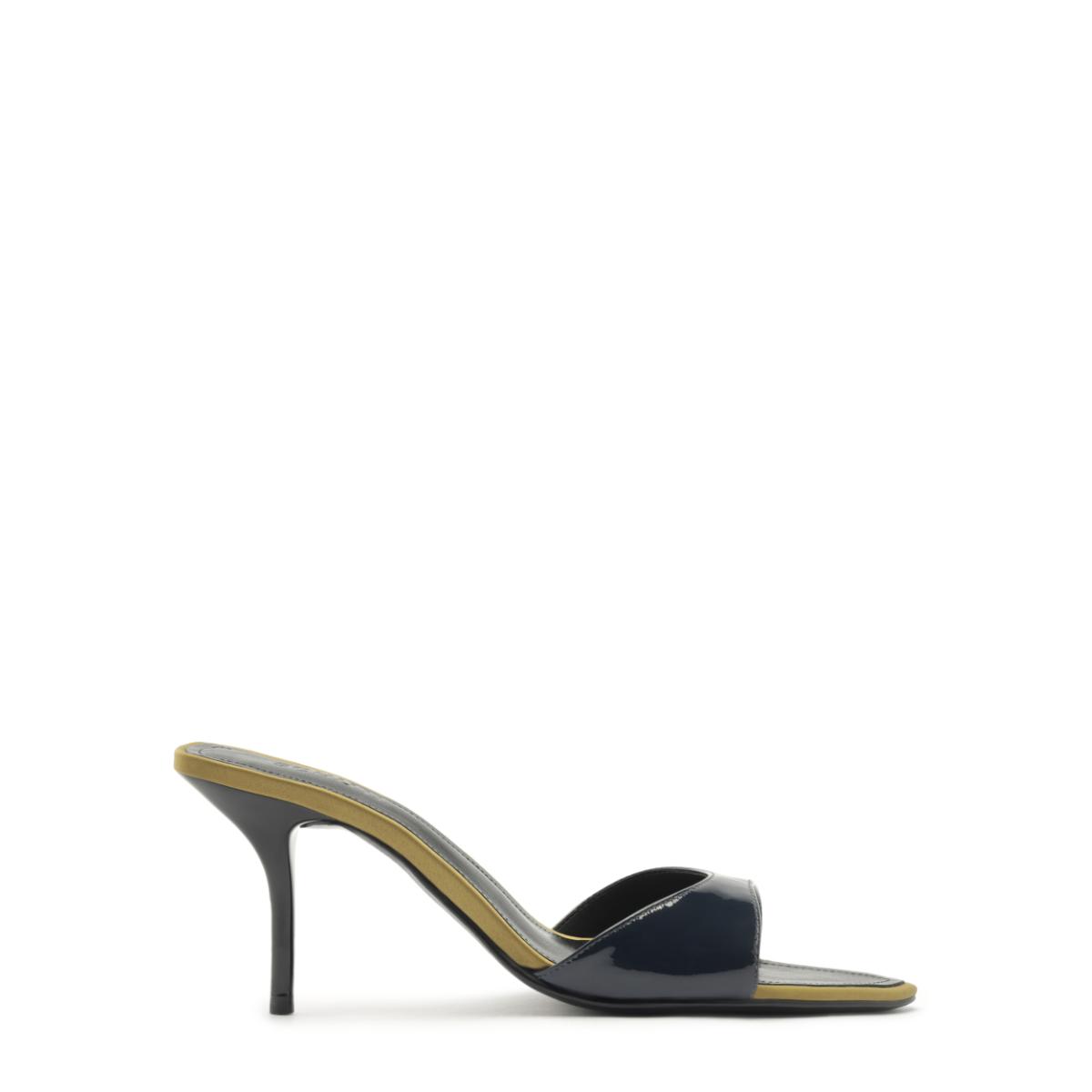 Elodie Patent Sandal in Oxford Blue