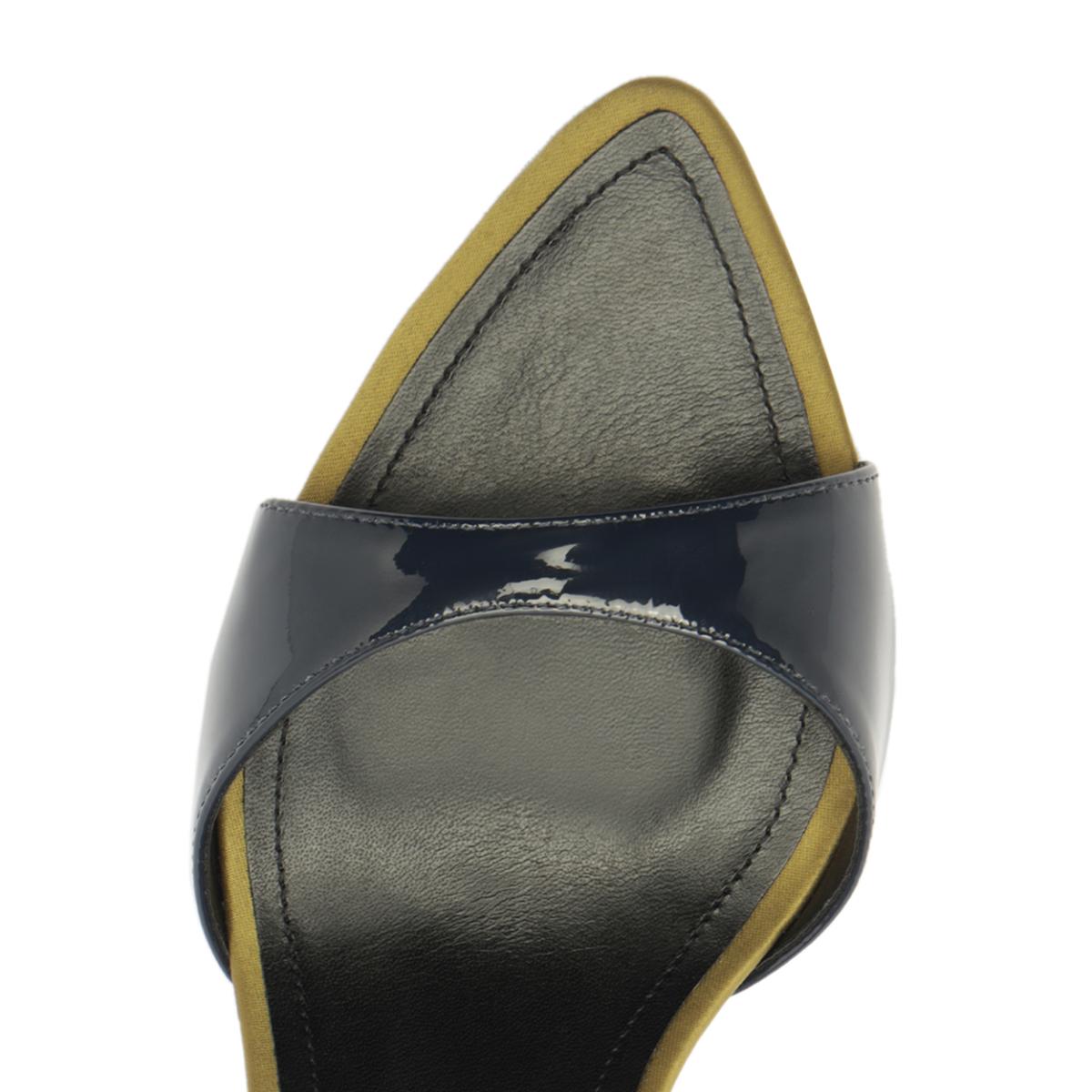 Elodie Patent Sandal in Oxford Blue