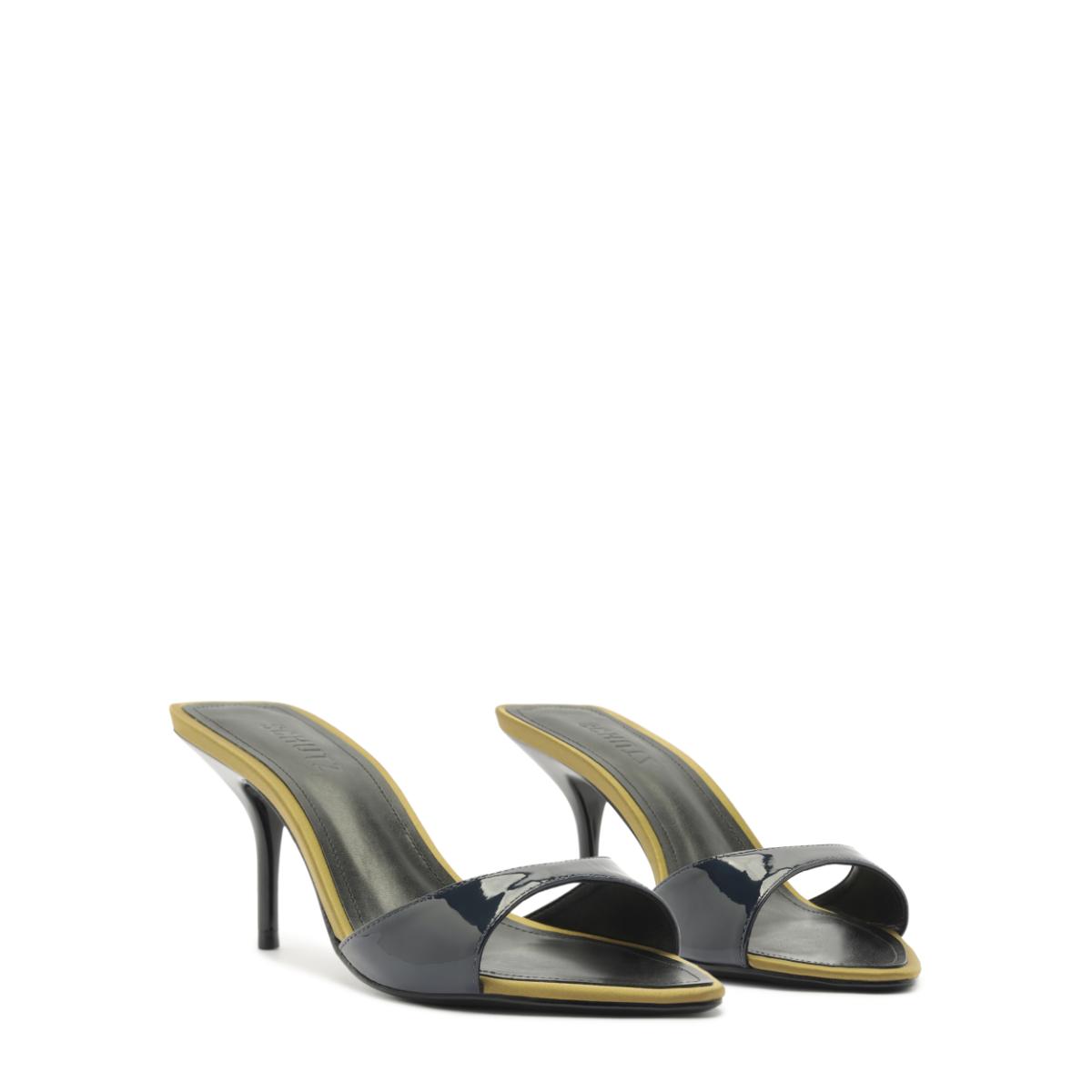 Elodie Patent Sandal in Oxford Blue