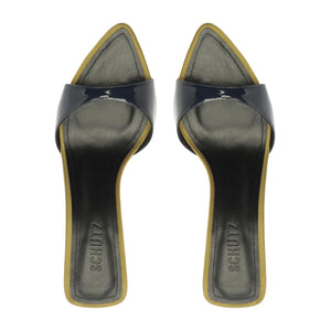 Elodie Patent Sandal in Oxford Blue