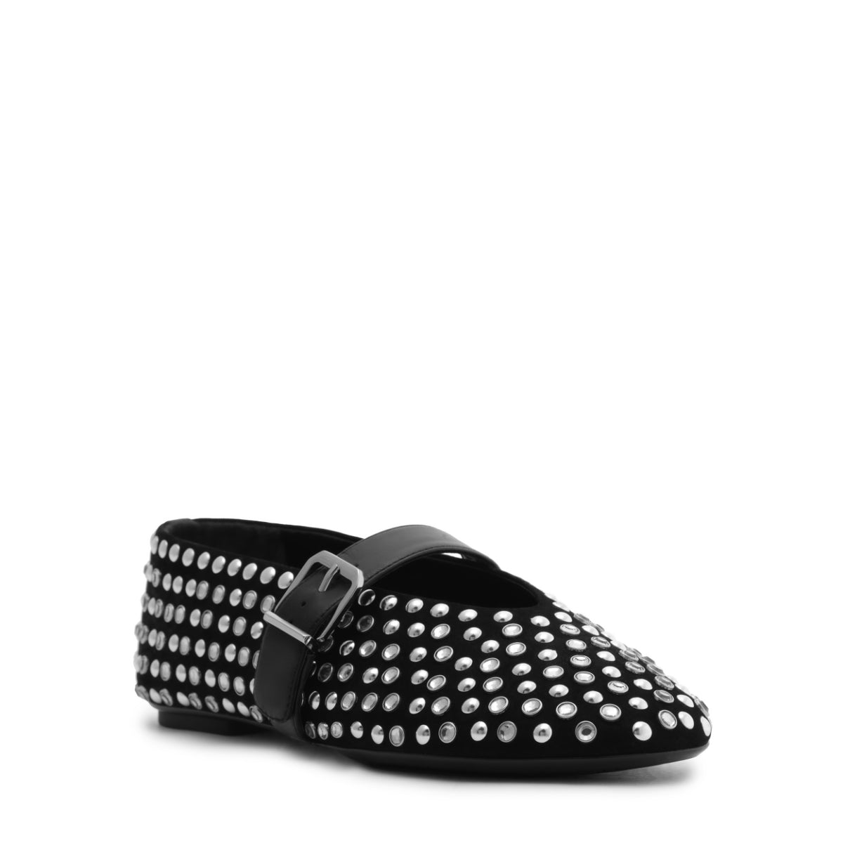 Eiza Glam Suede Flat in Black