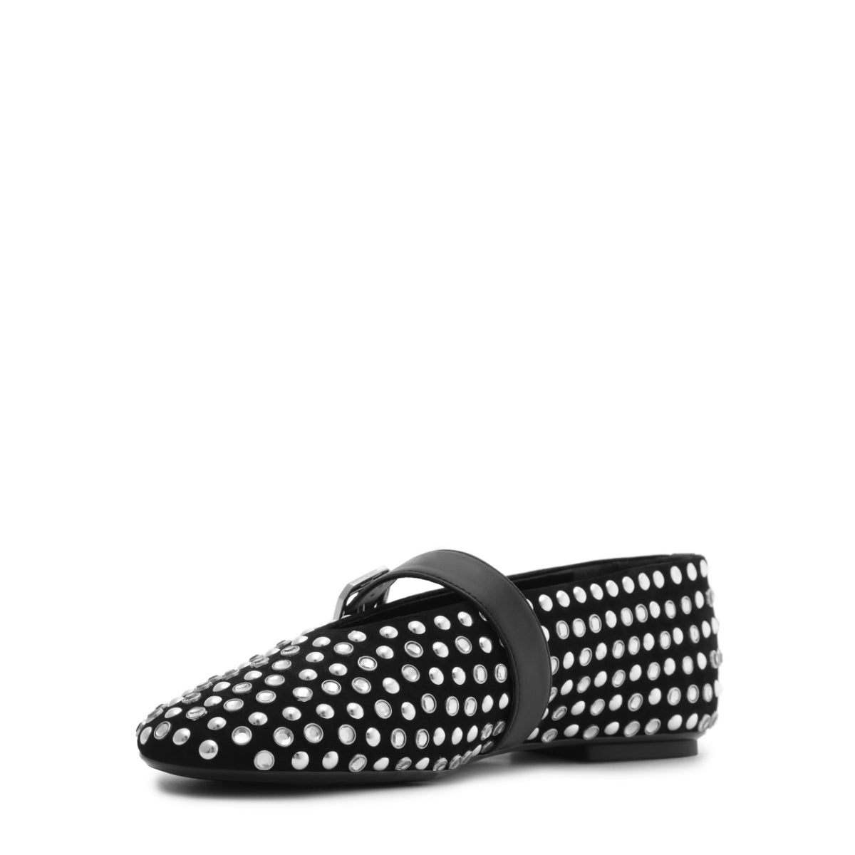 Eiza Glam Suede Flat in Black