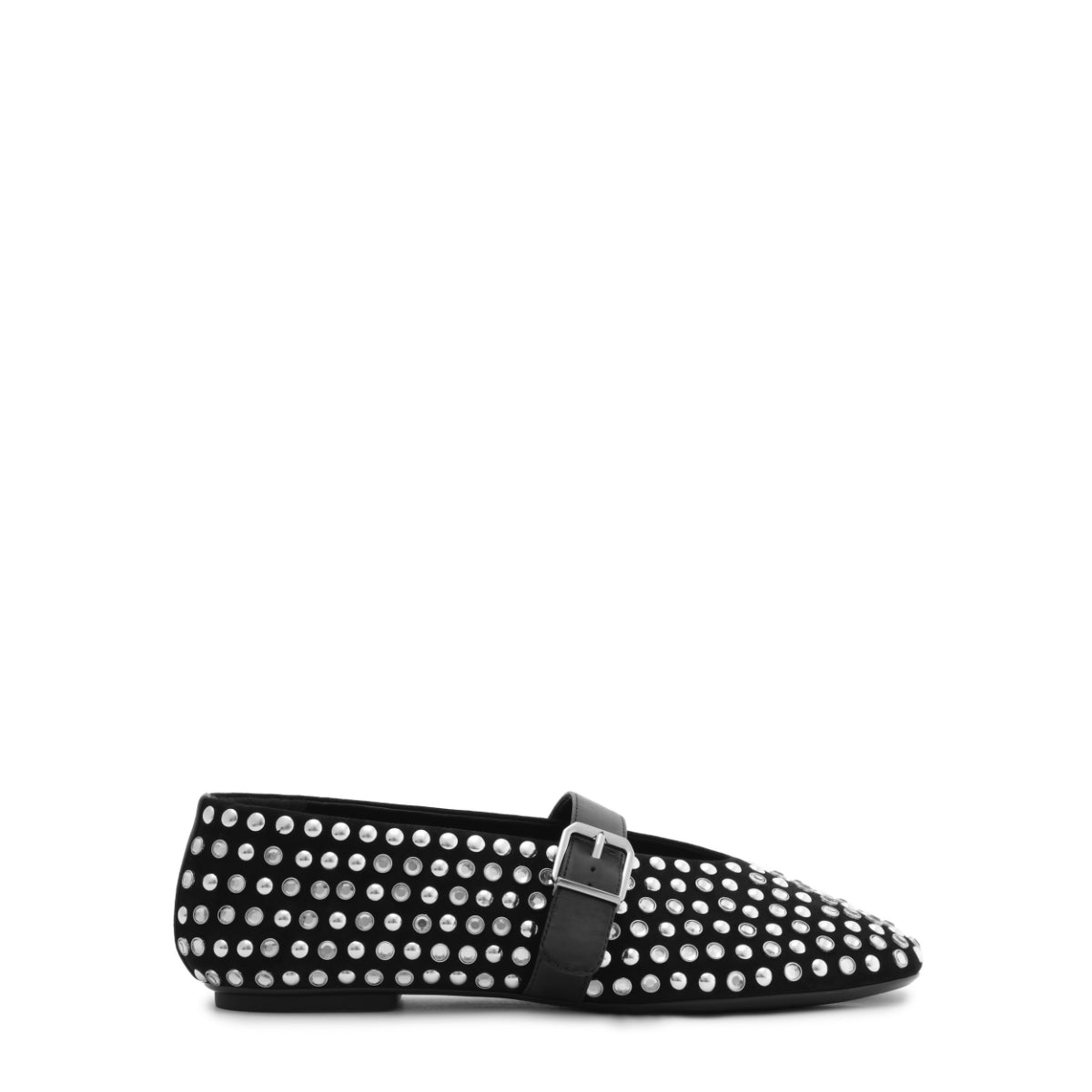 Eiza Glam Suede Flat in Black