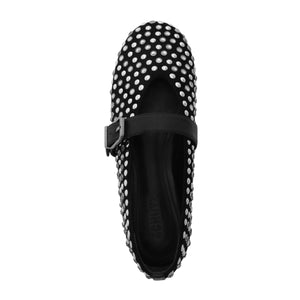 Eiza Glam Suede Flat in Black