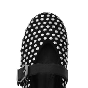 Eiza Glam Suede Flat in Black