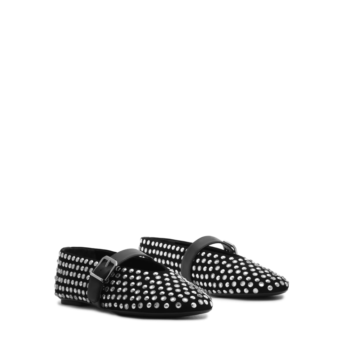 Eiza Glam Suede Flat in Black