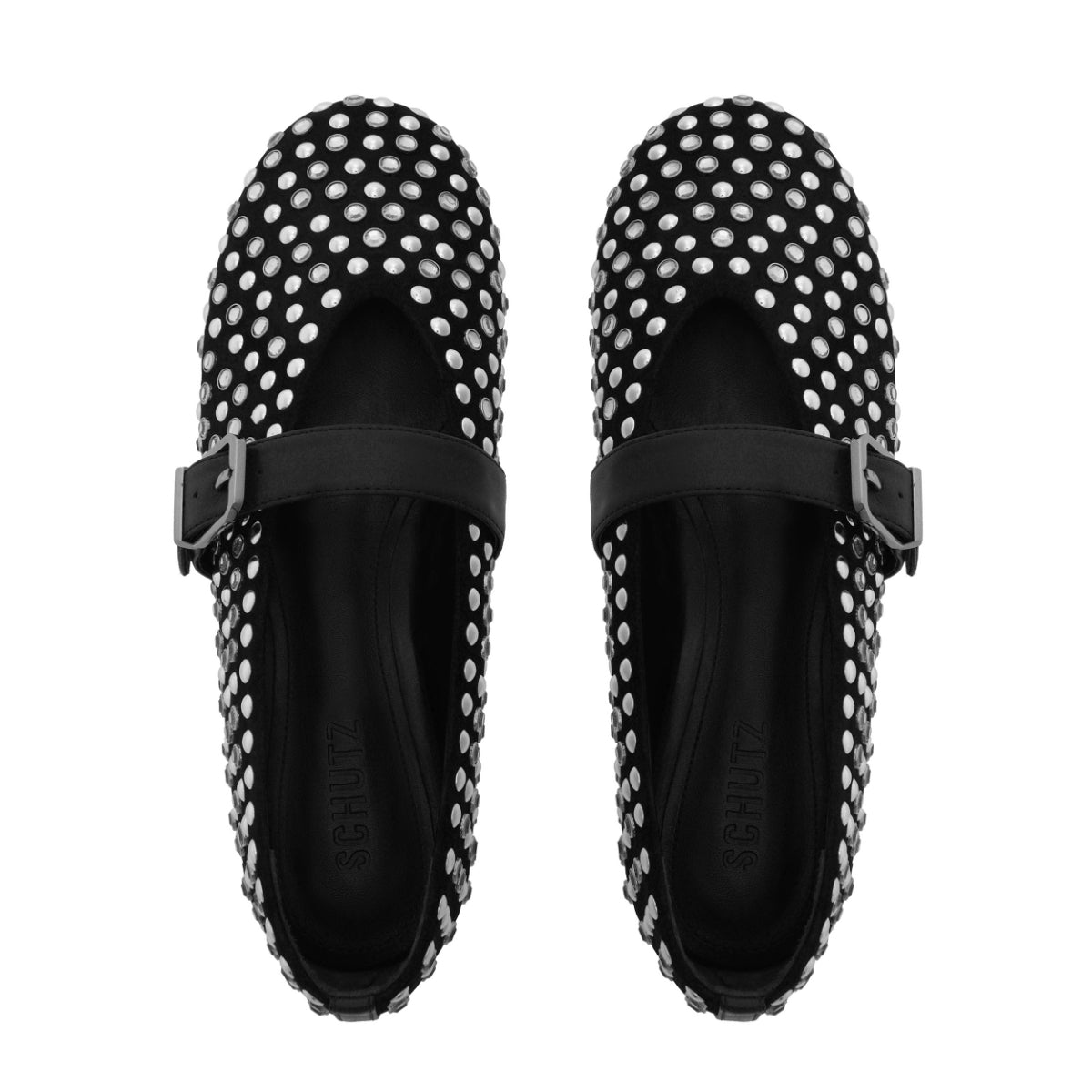 Eiza Glam Suede Flat in Black