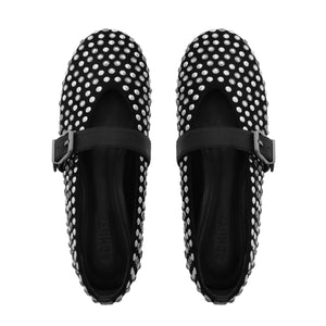 Eiza Glam Suede Flat in Black