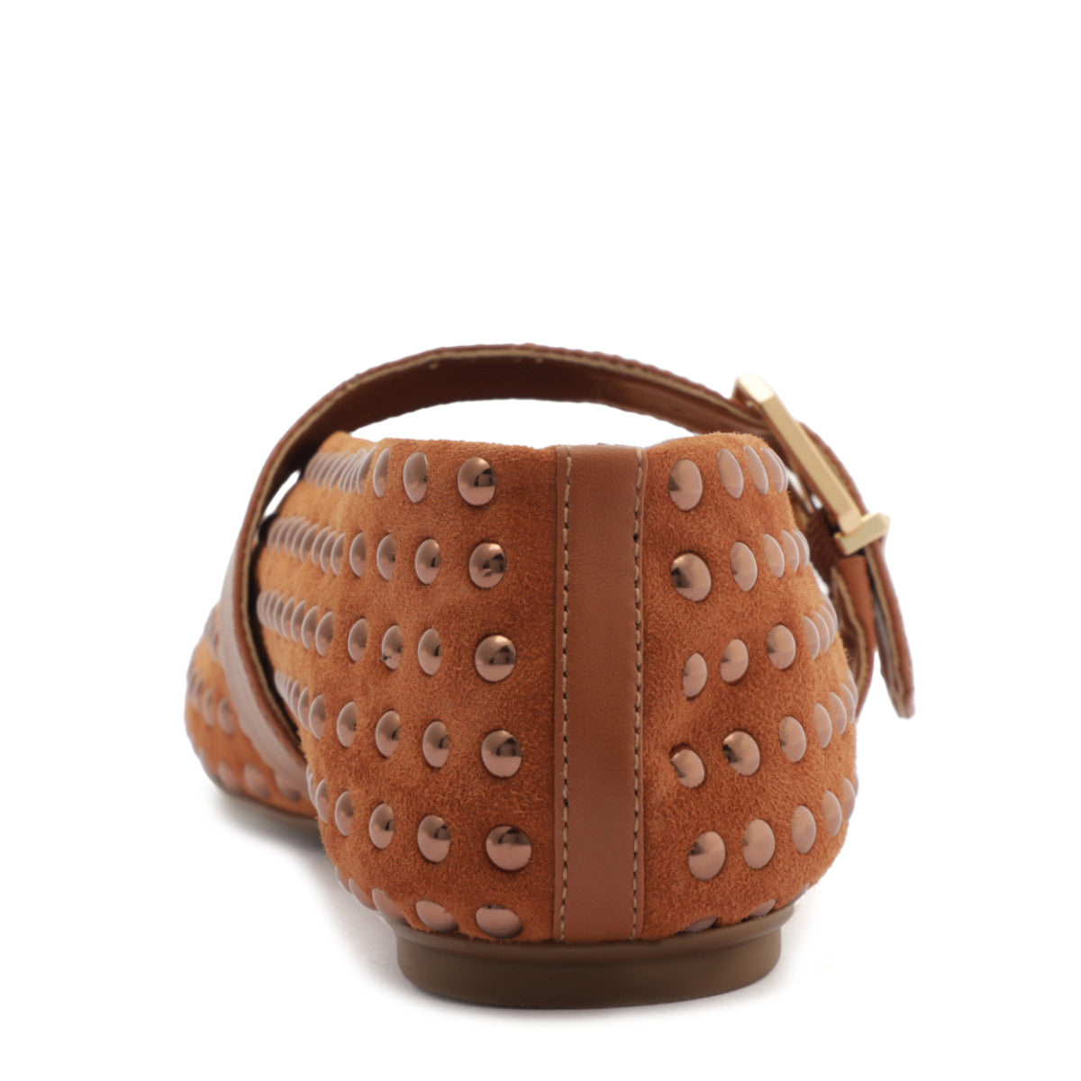 Eiza Shine Suede Flat in Hazel Caramel