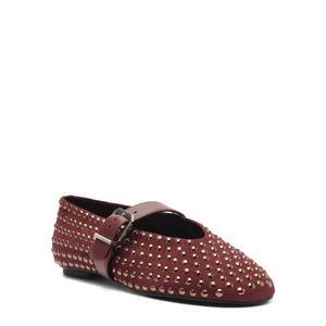 Eiza Shine Suede Flat in Vino