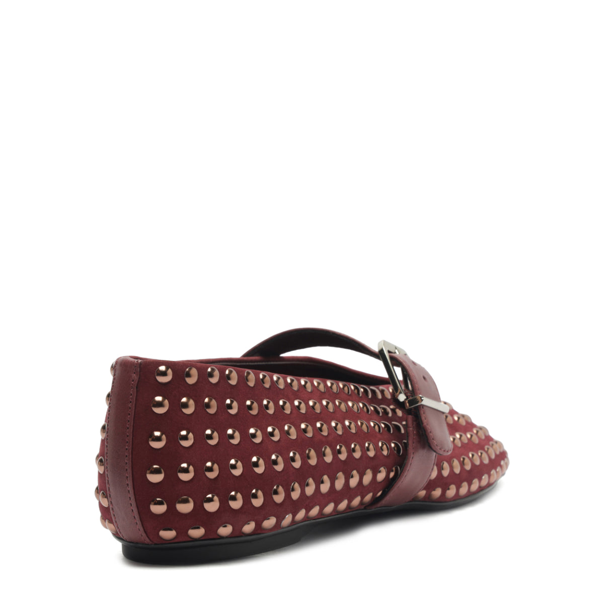 Eiza Shine Suede Flat in Vino
