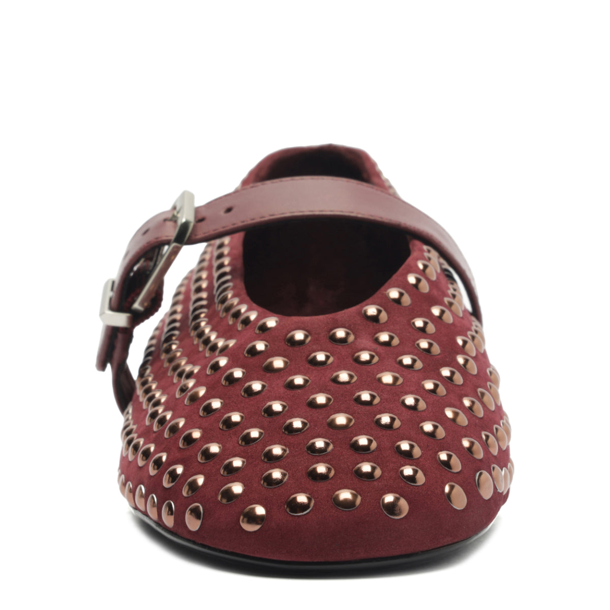 Eiza Shine Suede Flat in Vino