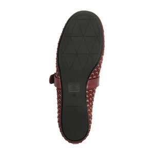 Eiza Shine Suede Flat in Vino
