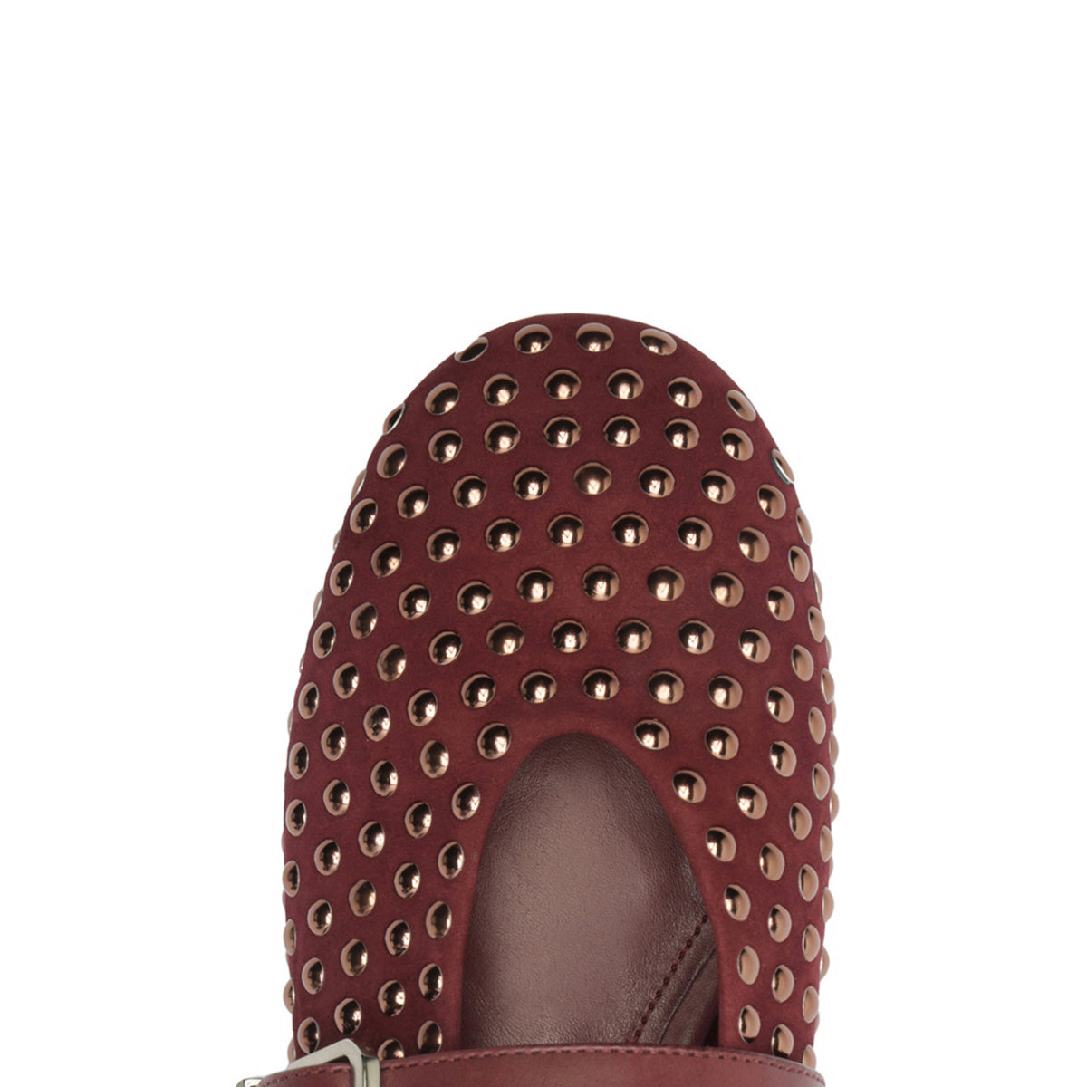 Eiza Shine Suede Flat in Vino