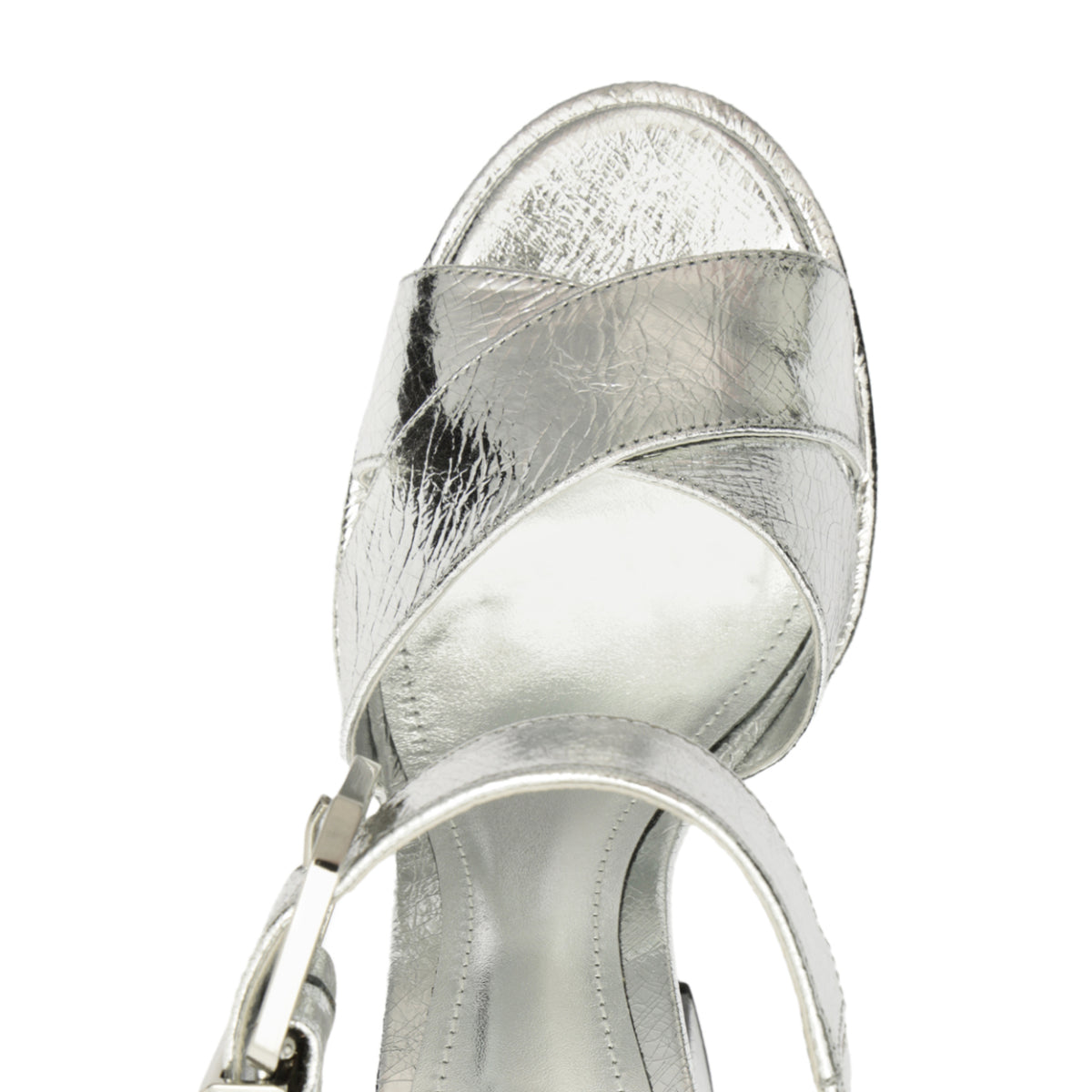 Penelope Leather Sandal in Silver