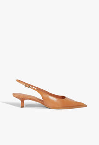 Daria Sling Leather Pump in Earth Clay