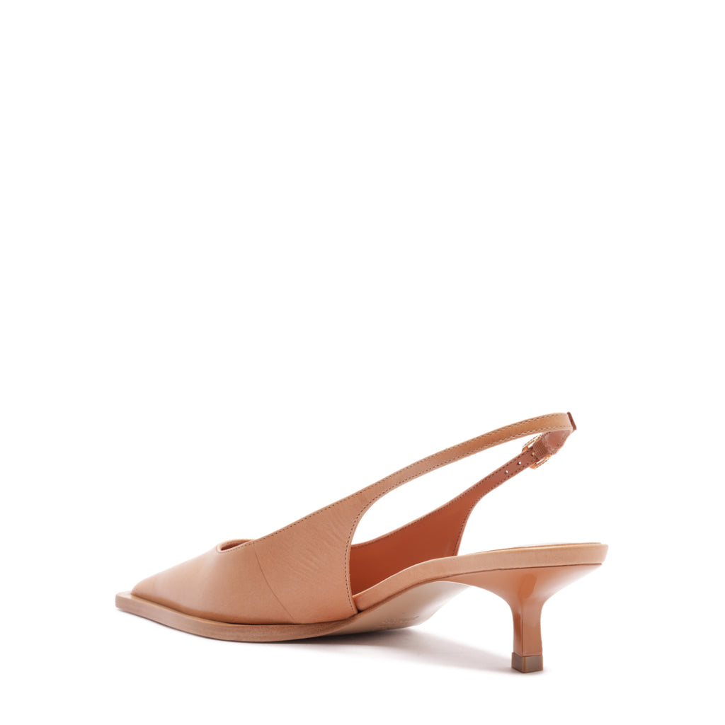 Daria Sling Leather Pump in Earth Clay