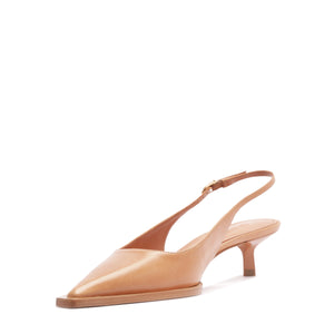 Daria Sling Leather Pump in Earth Clay