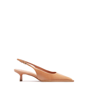 Daria Sling Leather Pump in Earth Clay