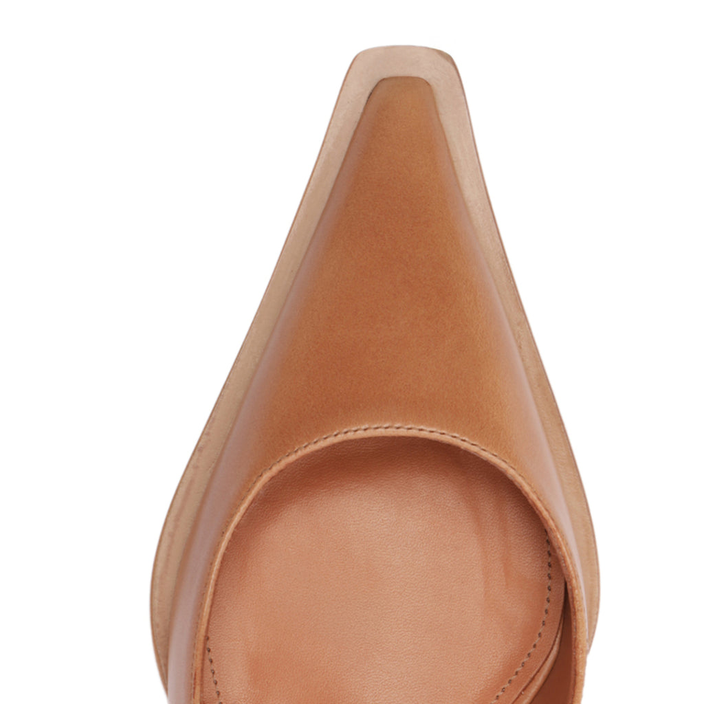 Daria Sling Leather Pump in Earth Clay