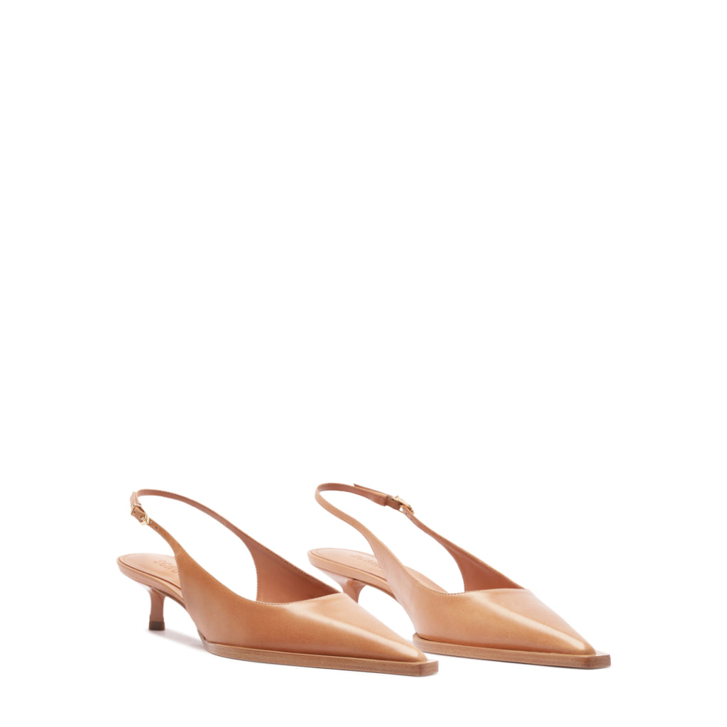 Daria Sling Leather Pump in Earth Clay