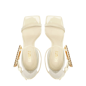 Ciara Patent Leather Sandal in White