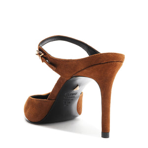 Laura Mule Suede Pump in Caramel