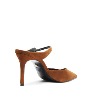 Laura Mule Suede Pump in Caramel